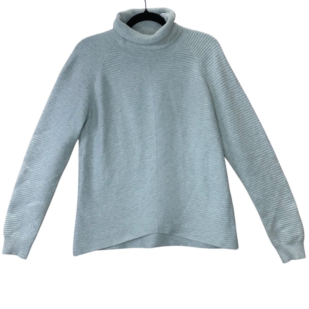 Kuhl Women's Light Ivory Merino Wool Blend‎ Ribbed Turtleneck Sweater Size S